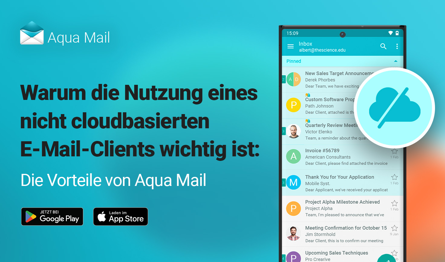 Warum die Verwendung eines Nicht-Cloud-E-Mail-Clients wichtig ist: Die Vorteile von Aqua Mail
